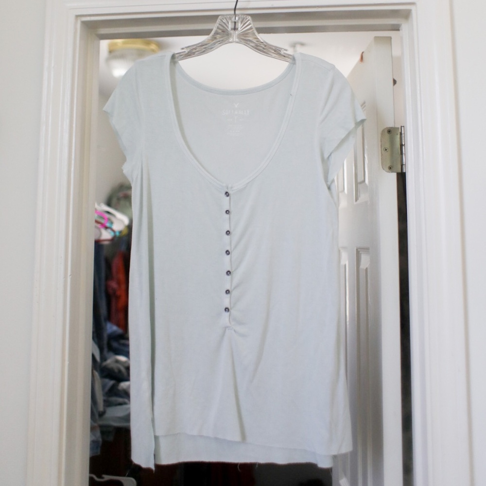 American eagle button up top